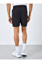 Men Black Workout Shorts with Side Print Detail - 4