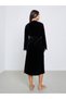 Pack of 2 - Velvet Contrast Strap Slip Dress and Lace Trim Robe - 7