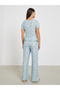 Textured Ditsy Floral Lettuce Hem Bolero Sleeve Top and Pyjama Set - 6