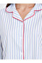 Striped Contrast Trim Piping Shirt and Pyjama Set - 3
