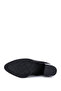 Women's Black Leather Heeled Boots - 4