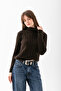Turtleneck Knitwear Women's Sweater – Fit Striped Winter Sweater |   100% Wool - Soft Textured Sweater - 3