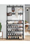 OneDcor Multifunctional Shoe & Coat Rack – 3-in-1 Hall Tree with 8 Hooks - 2