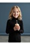 Girl Child Ribbed Knit Turtleneck Corded Fabric Blouse - 3