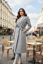 Women's Double-Breasted Collar Belted Pocketed Lined Cashmere Coat - 3