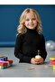 Girl Child Ribbed Knit Turtleneck Corded Fabric Blouse