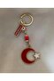 Keychain Moon Star Turkish Flag Bag Ornament Turkey Written Car Rearview Mirror Accessory - 3