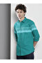 Men Green Striped Regular Fit Shirt