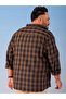 Plus Size Brown Checked Cotton Blend Shirt - 3