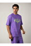 Men Purple Boxy Fit Graphic T-Shirt - 4