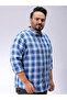 Plus Size Blue Checked Shirt - 3