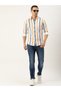 Men White Striped Slim Fit Casual Shirt - 5