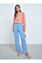Women Nude Tie Up Neck Long Sleeve Top - 2