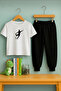 Children's Tracksuit & T-Shirt Combination |   100% Cotton Medium Sized Man Printed Set |   Comfortable Fit Fancy Trend