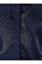 Navy Blue Embellished Satin Shirt - 4