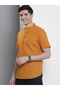 Men Orange Mandarin Collar Shirt - 3