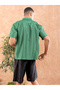 Men Green Resort Collar Textured Shirt - 2