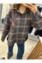 Gray Plaid Oversized Lumberjack Shirt