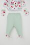 Baby Girl Hospital Release 5-Piece Rainbow Tale Floral Patterned 0-3 Months, White - 4