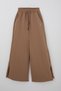 Locoloco Girls' Sweatpants Wide Leg Slit Lace-Up Arma Detail 9-14 Years Old, Brown