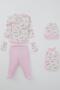 Baby Girl Hospital Release 5-Piece Sky-Themed Sleepy Moon Patterned 0-3 Months, Ecru
