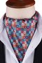 Multi-Colored Mosaic Motif Pattern Men's Scarf Ascot K673 - 4