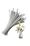 50 Pieces of White Chenille, Feathered Wire Suitable for Flower Making, 30 cm 6 mm
