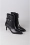 Seç 5509 Genuine Leather Buckle Women's Boots (Heel Height: 7 cm) Black - 2