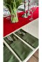 Aura 6 Pieces Cotton Fabric Green Spoon Holder - 2