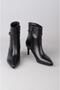 Seç 5509 Genuine Leather Buckle Women's Boots (Heel Height: 7 cm) Black - 4