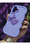 iPhone 16 Compatible Star Glitter Lilac Phone Case with Heart and Ribbon - 4