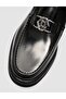 Genuine Leather Black Men's Metal Buckle Loafer - 6