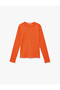 Cotton Long Sleeve Crew Neck Basic T-Shirt - 3