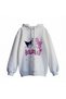 Girl Child 6-10 Years Old Pink Printed White Color Sweatshirt 100% Cotton - 2