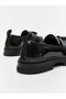 Black Leather Look Girl's Loafer - 5