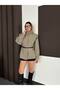 Special Design Flared Belted Hidden Button Detailed Jacket - Lined - 4