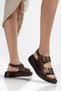 Women's Daily Double Buckle Detailed Stylish Sandals San02