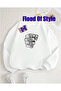Gray Hand Rings Minimalist Printed Biscuit Collar Sweatshirt