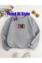Black Distressed Eye Minimalist Printed Biscuit Collar Sweatshirt