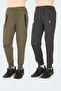 Lamya Set of 2 Unisex Children's Khaki - Dark Gray Sweatpants