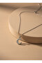Silver Zircon Stone Half Moon Steel Necklace - Sparkling Elegant Gift - 4