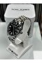 Black Dial Steel Band Men's Wristwatch