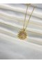 Women's Sun Model Steel Gold Necklace Daily Gift Minimal Zircon Stone Minimal - 3