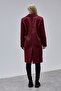 Rosalia Burgundy Regular Fit Double-Breasted Cashmere Coat - 6