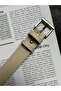 2-Pack Lyric Square Patterned Women's Silver Buckle Belt Jacket Belt Dress Belt Trouser Belt - 2
