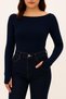Ultra Soft Cotton Woven Long Sleeve Princess Collar Finger-Looped Body Modal T-Shirt - Fitted/Slim Fit - 2