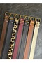 7-Piece Hard Oval Rectangular Pattern Women's Antique Vintage Buckle Belt Coat Belt Dress Pants Belt