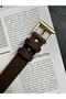 Lyric Square Patterned Women's Gold Buckle Belt Jacket Belt Dress Belt Trouser Belt - 3