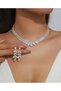 Zircon Stone Bridal Jewelry Set Necklace Earrings Evening Wear Engagement Wedding Accessory - 2