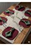 Burgundy Square Placemat 6 Pieces - 2